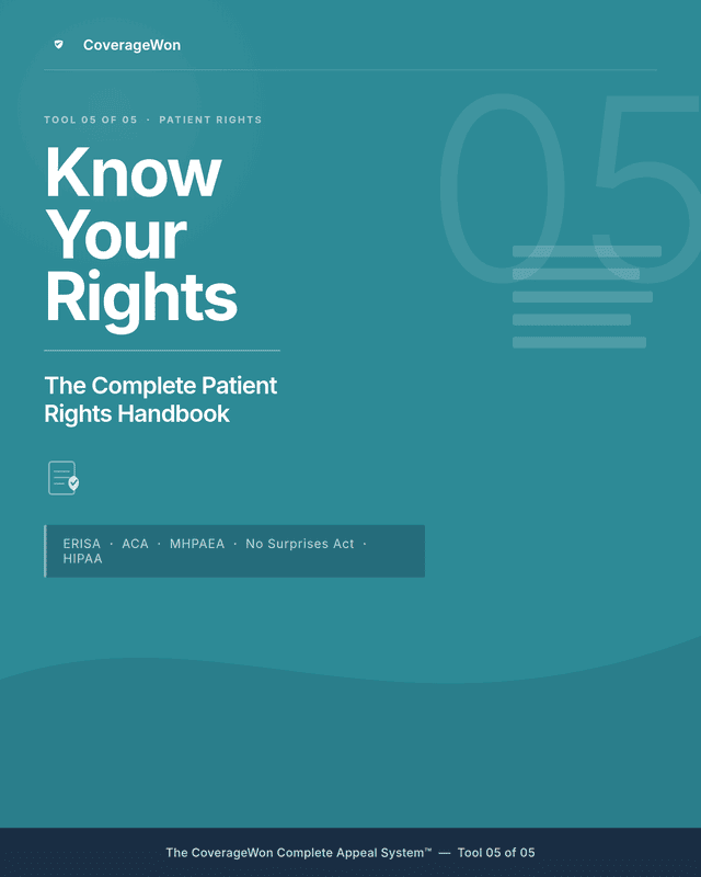 Know Your Rights — The Complete Patient Rights Handbook cover — CoverageWon Tool 05 of 05
